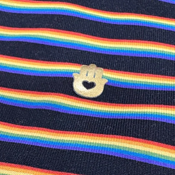 Spiritual Gangster Essential Rainbow Striped High-Waisted Sculpt Leggings XS ** - Picture 8 of 9